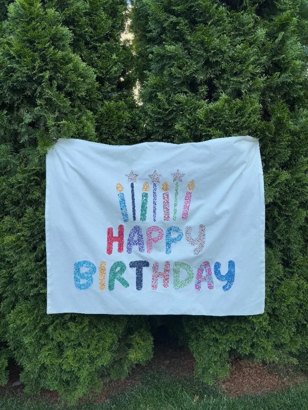 Handmade Fabric Happy Birthday Banner